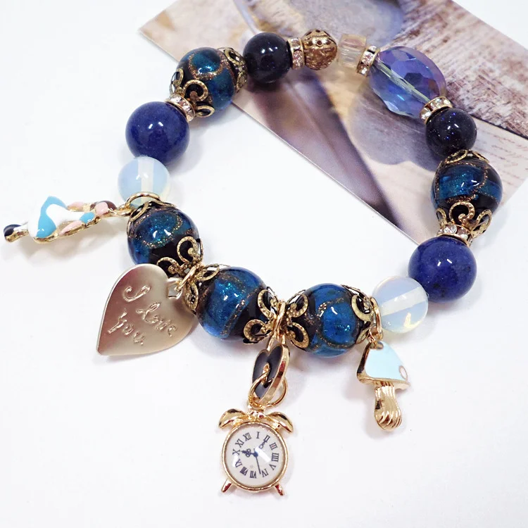 Vintage Glazed Blue Sandstone Bracelet KERENTILA
