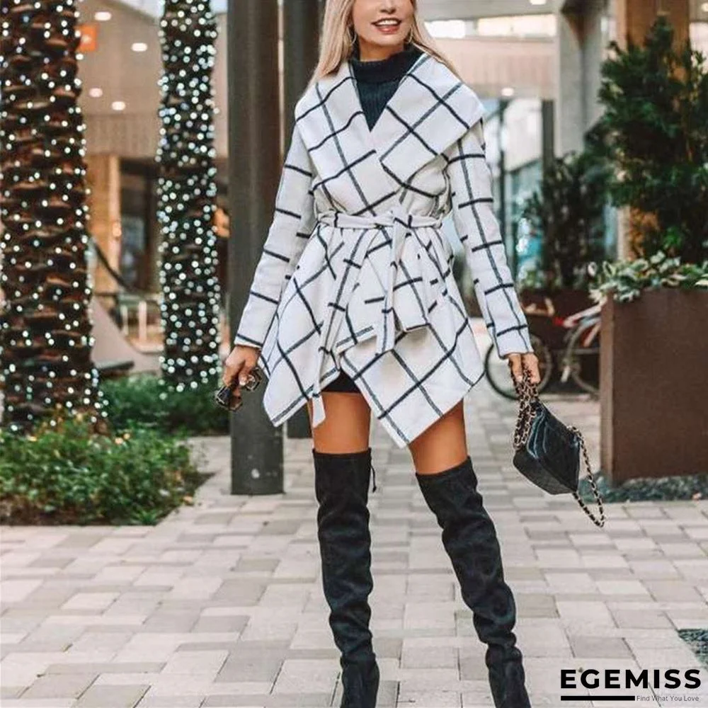 Autumn And Winter Women's Tartan Coat | EGEMISS