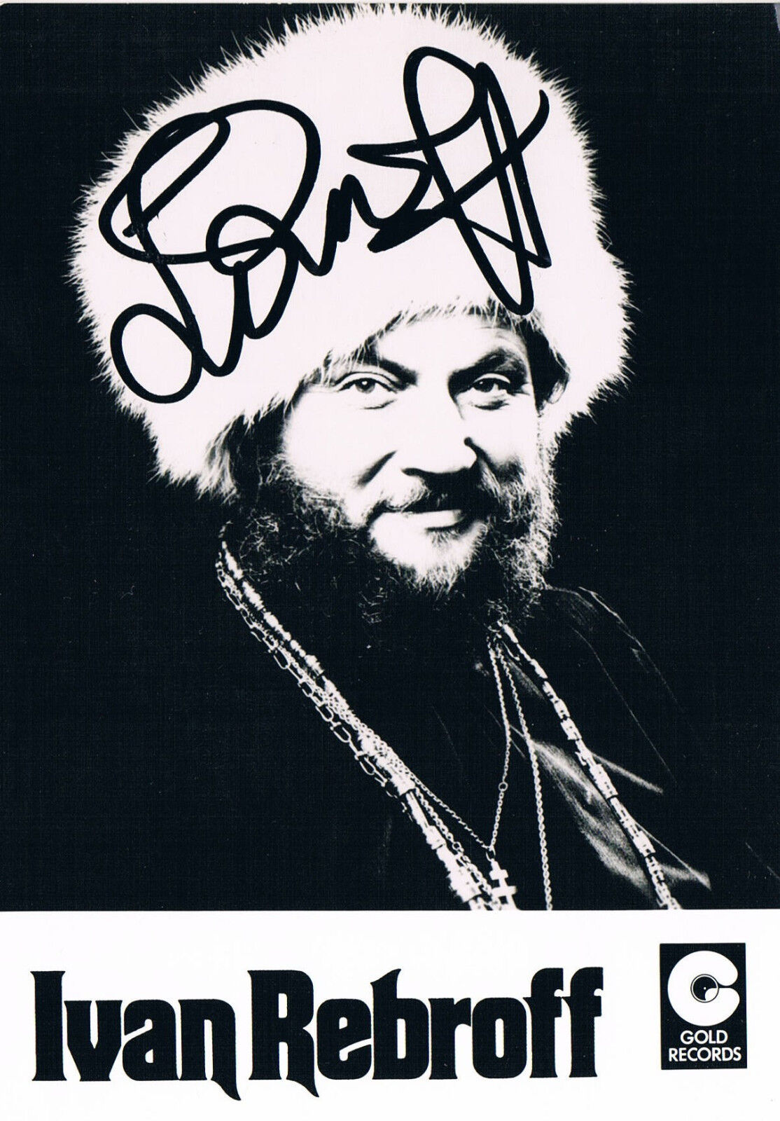 Ivan Rebroff 1931-2008 genuine autograph signed 4x6