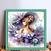 Woman In Flower Hat-11CT Stamped Cross Stitch 45*45cm/17.72*17.72in