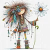 (Multi-Style) Indian Weird Girl-11CT Stamped Cross Stitch 40*40cm/15.75*15.75in tapestrymarket