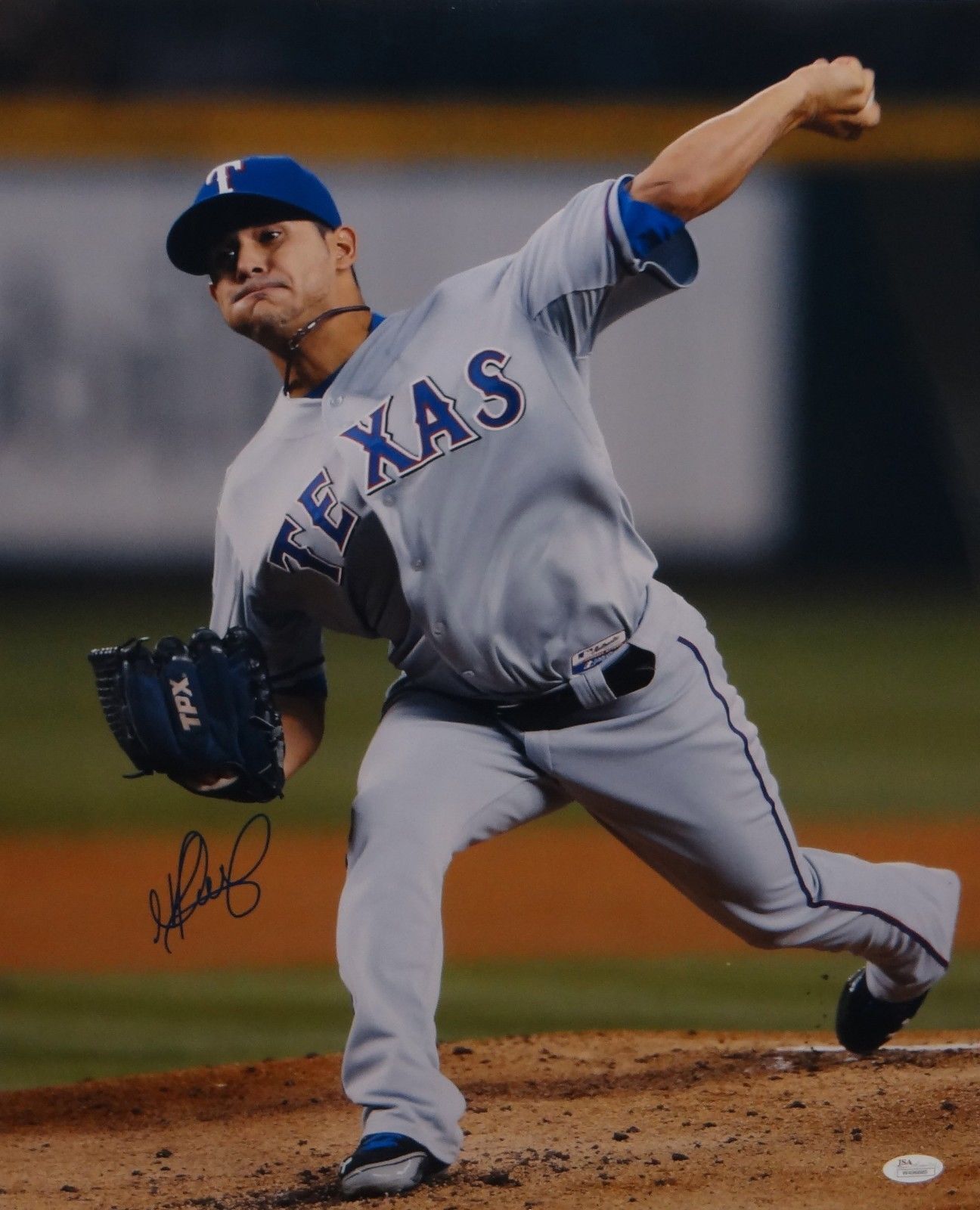 Martin Perez Autographed 16x20 Texas Rangers Pitching Photo Poster painting- JSA Authenticated