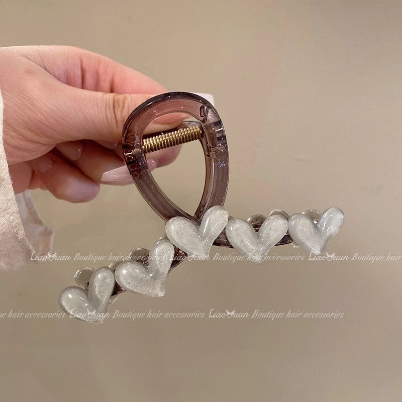 Women’s Sweet Heart Shape Plastic Hair Claws