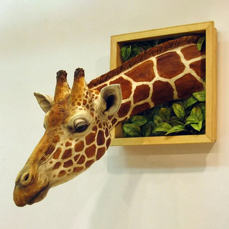 Life-like Giraffe Head Wall Hanging Sculpture