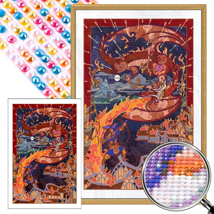 Dragon Removal Day 40*60CM (Canvas) Full AB Round Drill Diamond Painting gbfke