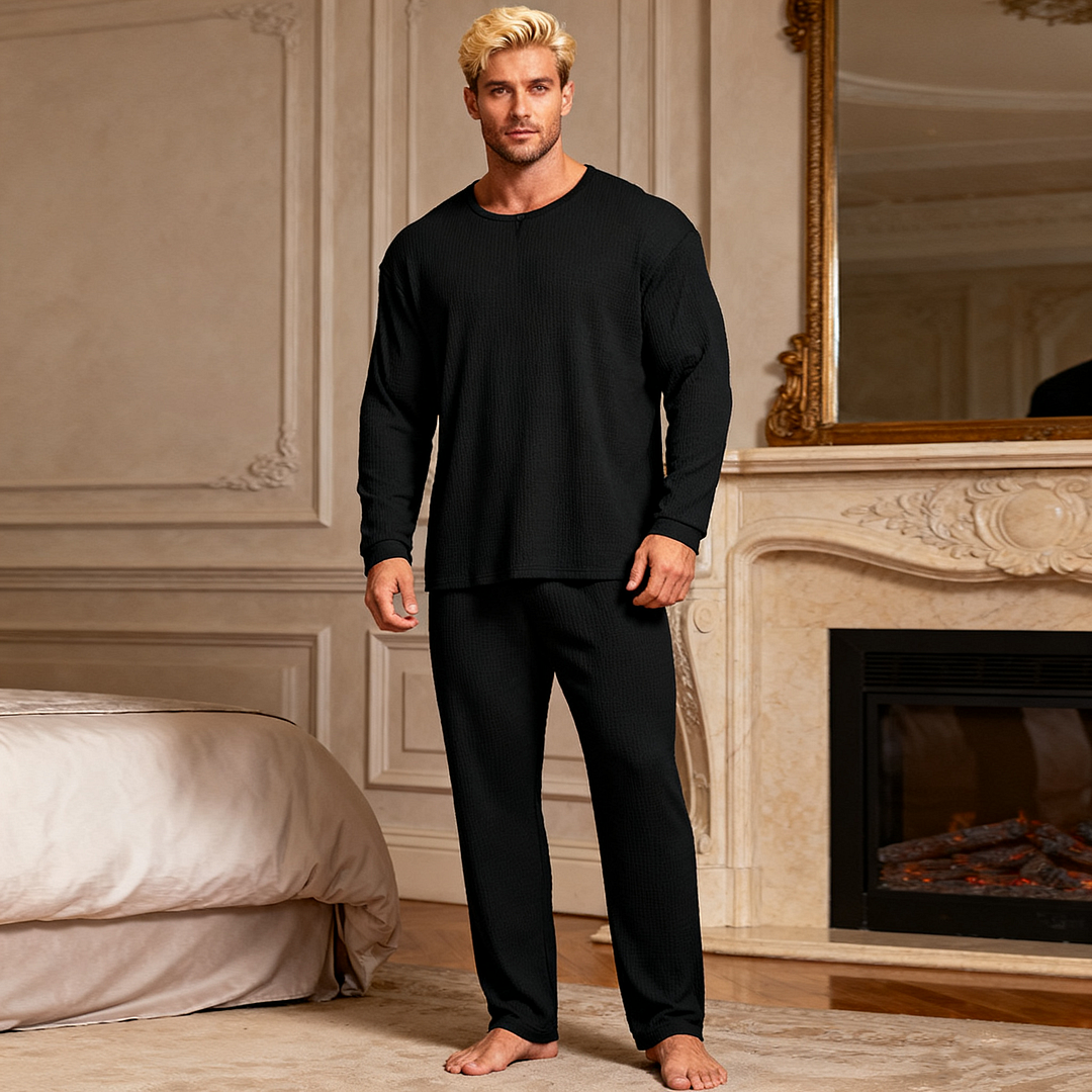 Men's Autumn/Winter Warm Christmas Daily Pajama Set-inspireuse