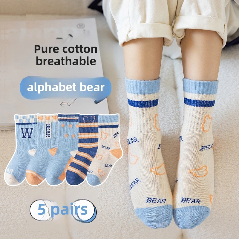 Autumn And Winter Children’s Socks Boys And Girls Mid-calf Socks Cartoon Cute Bunny Cotton Socks Baby Socks