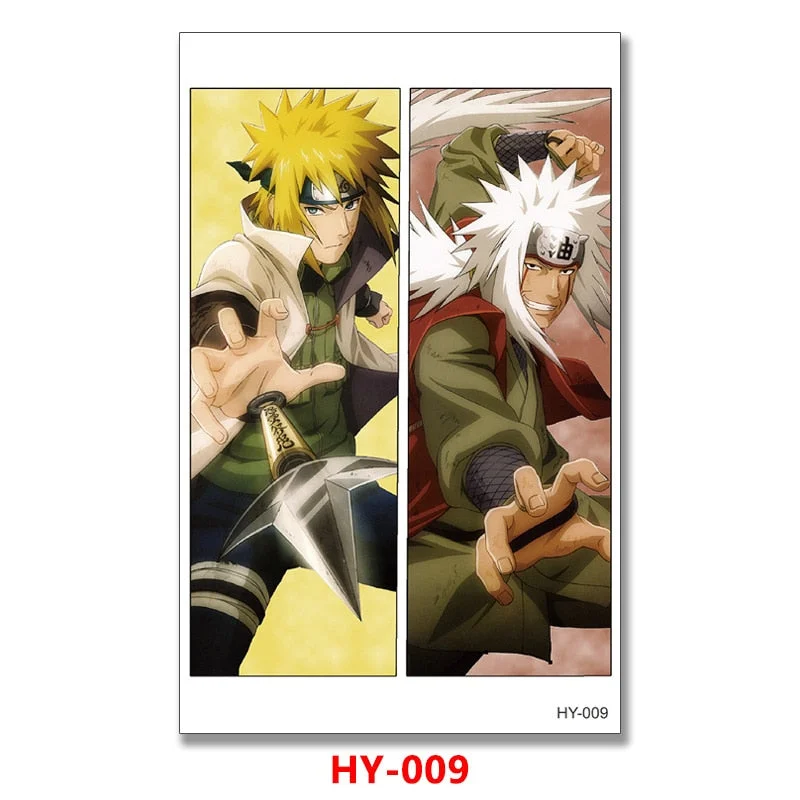 1/2/3/10/18/30 Pieces Japanese Anime Penn Sharingan Akatsuki Hinata Jiraiya Ninja Temporary Tattoo Stickers For Men and Women