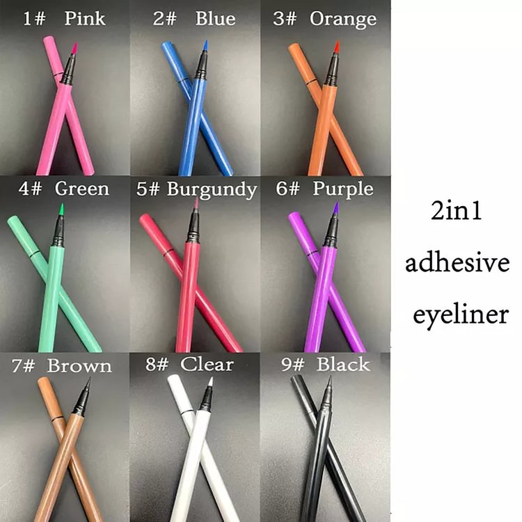 Colorful Adhesive Liquid Eyeliner Pencil - Magnet-free Glue-free Waterproof