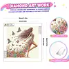 Floral Butterfly Walking Special Shaped 5D DIY Partial Drill Diamond Painting Kits 30x30cm Diamond Art Kit for Adults Home Decor