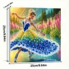 Jumping Girl DIY set de peinture perl&eacute;e en forme sp&eacute;ciale avec cadre 25x25cm cadeau