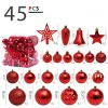 45PCS Christmas Tree Hanging Decor Balls Set