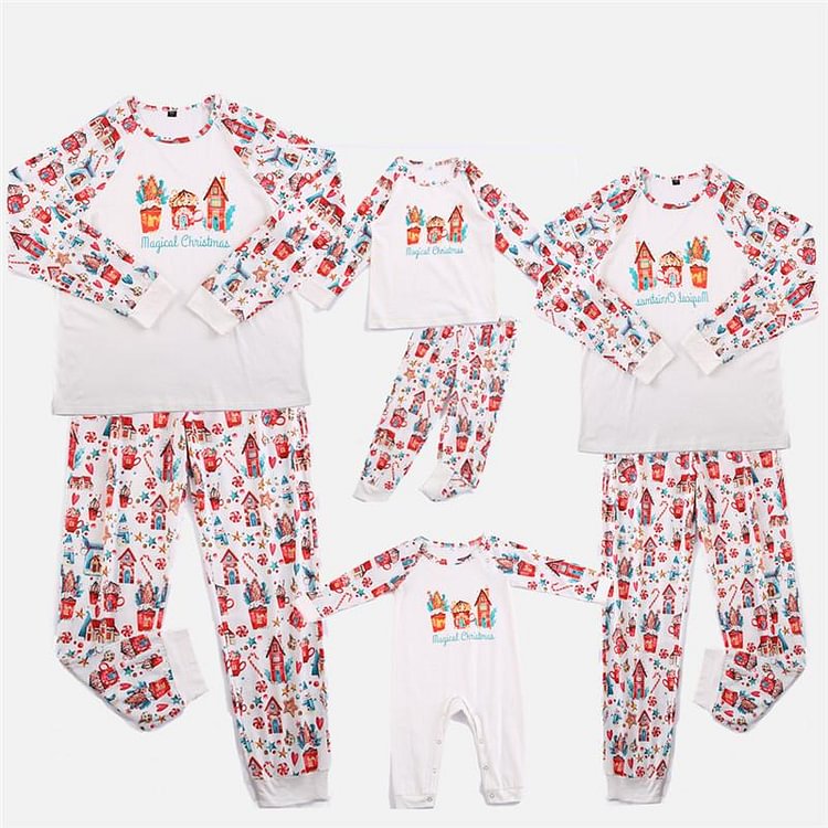 Cute Printed Christmas Gift Christmas Family Matching Sleepwear Pajamas Sets