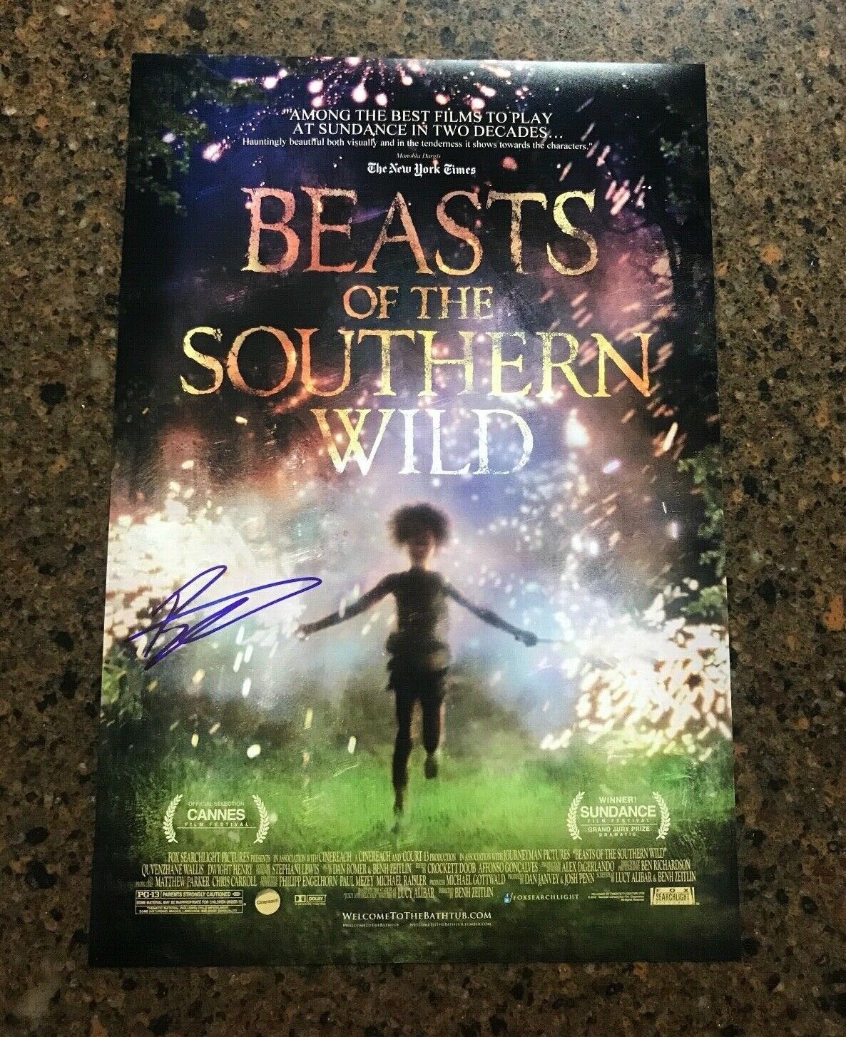 * BENH ZEITLIN * signed 12x18 poster * BEASTS OF THE SOUTHERN WILD * 1