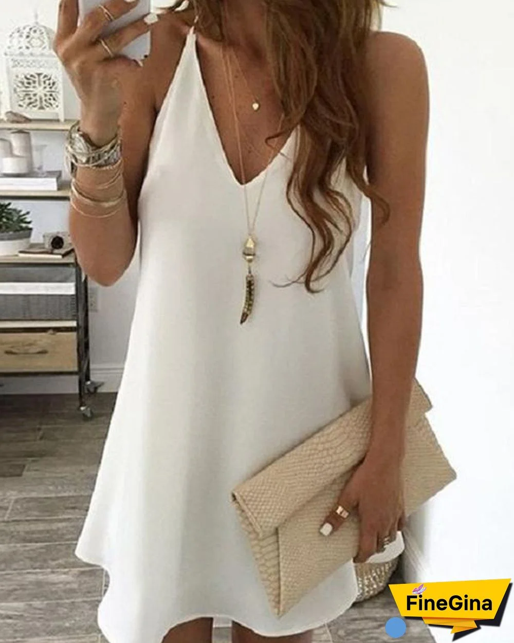 Elegant Sleeveless Sexy Solid Mini Dress