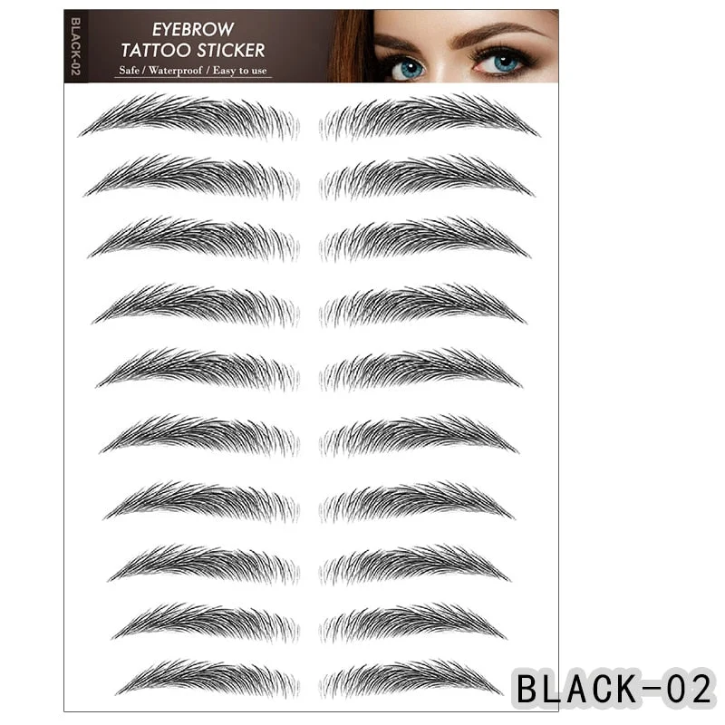 6D Eyebrows Sticker Water Transfer Hair-like Eye Brow Tattoo Stickers Long Lasting False Eyebrow Enhancers Eye Brow Cosmetics Br