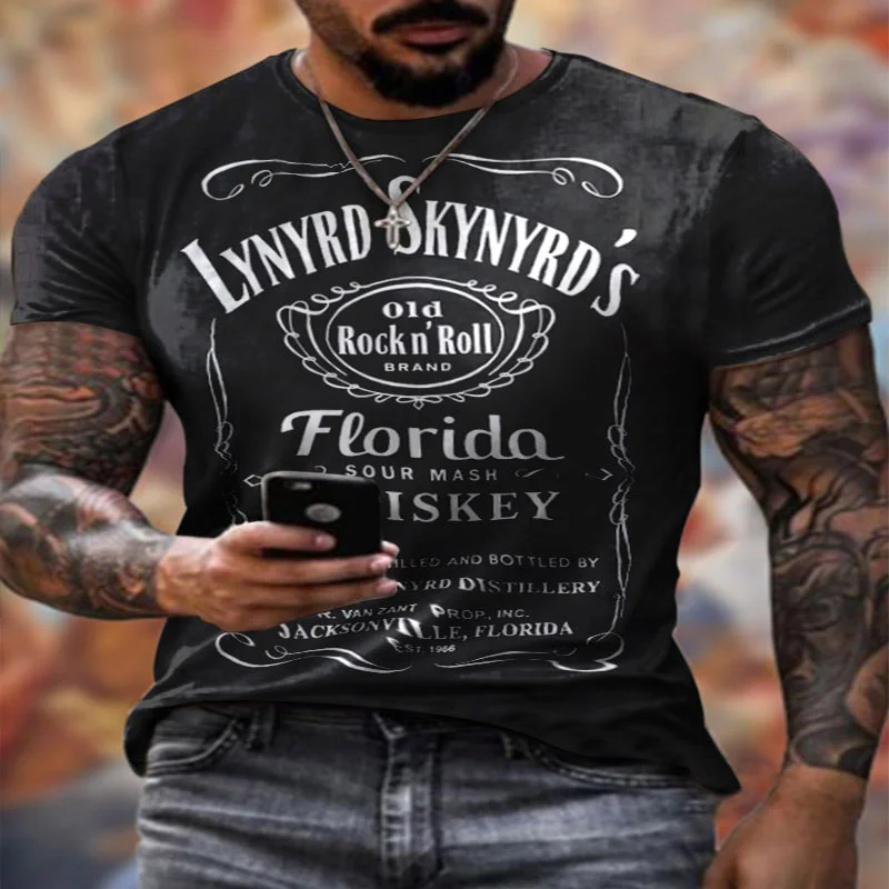 Fashionable Round Neck Lettered Short Sleeve T-shirt