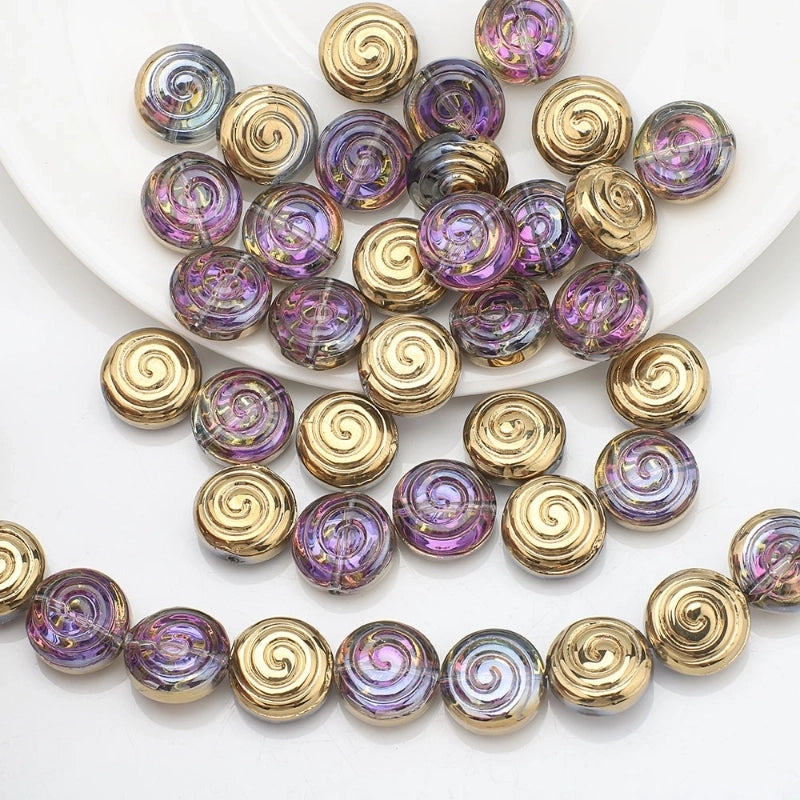 A Pack Of 30 12mm Glass Geometric Beads