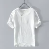 Cotton Linen Comfortable Loose Short-sleeved T-shirt