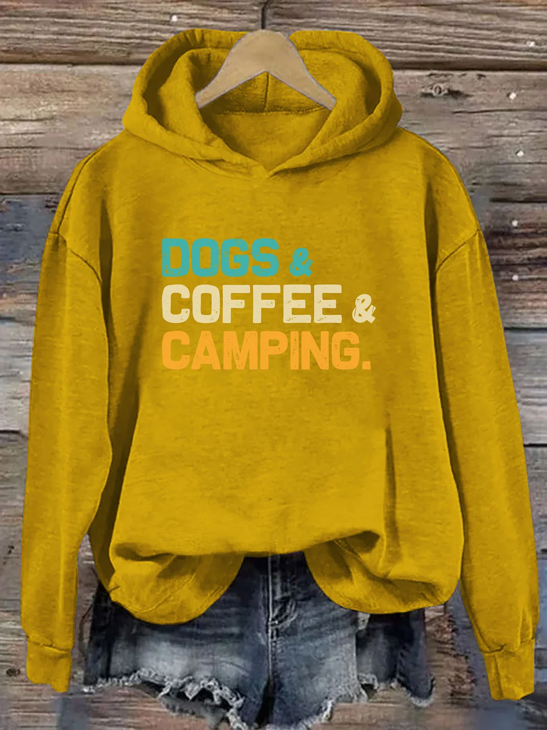 Dogs Coffee Camping Hoodie