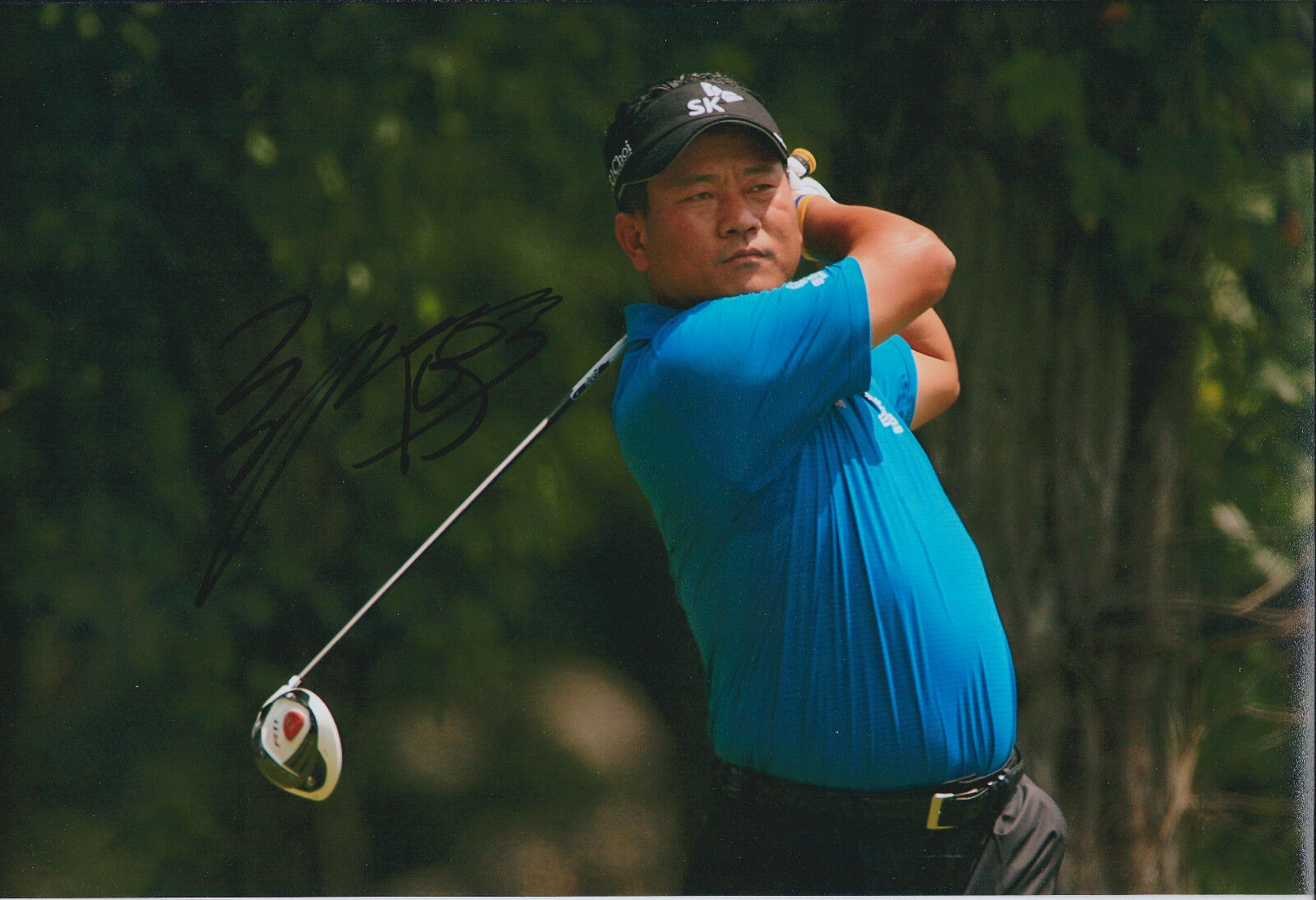 ??? KJ CHOI SIGNED Autograph 12x8 Photo Poster painting AFTAL COA Korean Tour WINNER Golf