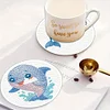 4Pcs DIY Dolphin Wooden Diamond Painting Coasters