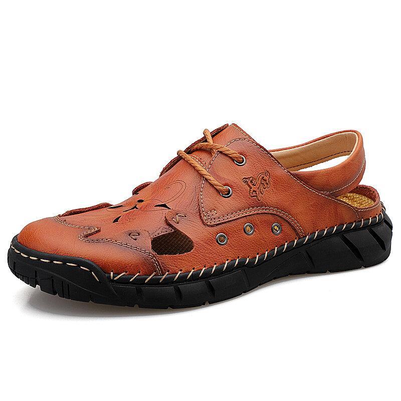 Dacomfy Men Trendy Casual Outdoor Leather Sandals 