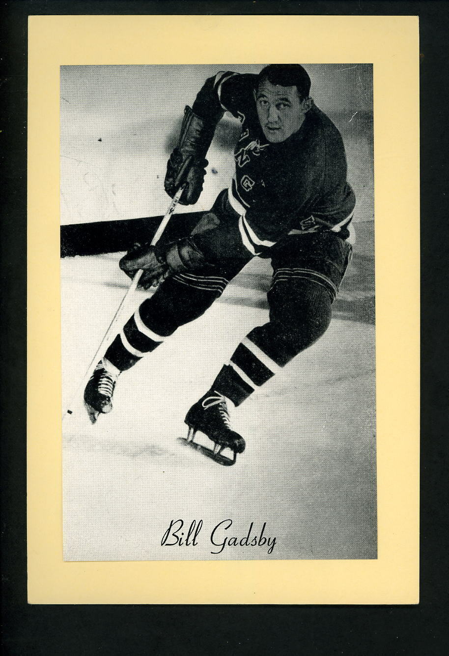 # 312 Bill Gadsby 1944-63 Beehive Group 2 Photo Poster paintings New York Rangers