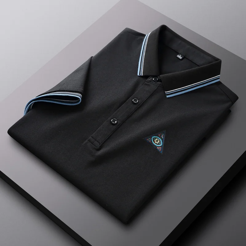Men's business casual  embroidered  polo  shirt
