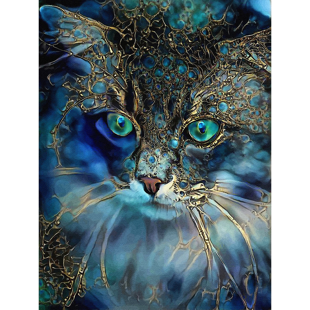 

(Multi-Size) Cat - Round/Square Drill Diamond Painting, Round diamond 40*50cm, 501 Original