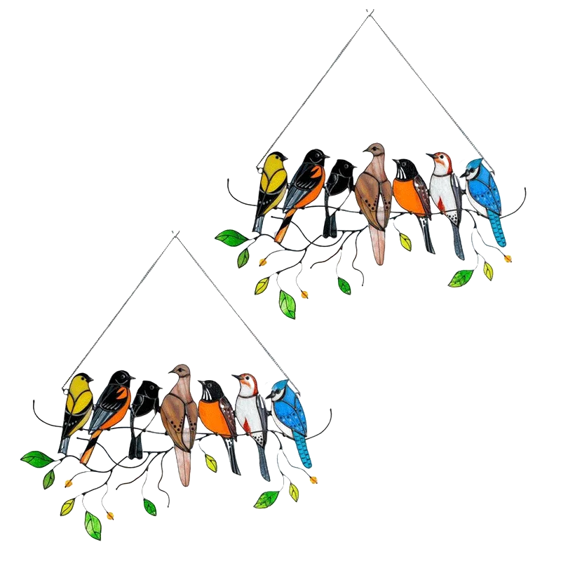 Birds Stained Glass Window Hangings