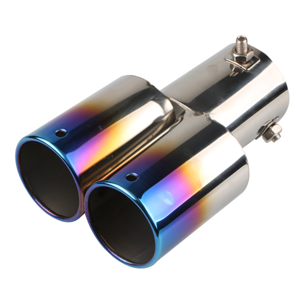 

Dual Outlet Burnt Blue Car Exhaust Tip Stainless Steel Muffler Silencer, 501 Original