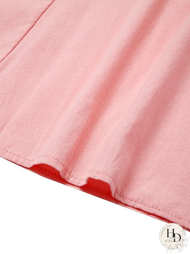 Casual Dress Cotton Dress Shift Dress Midi Dress Blue Pink Khaki Sleeveless Pure Color Pocket Spring Summer Crew Neck Basic Daily Vacation Weekend Loose Fit S M L XL XXL for Women