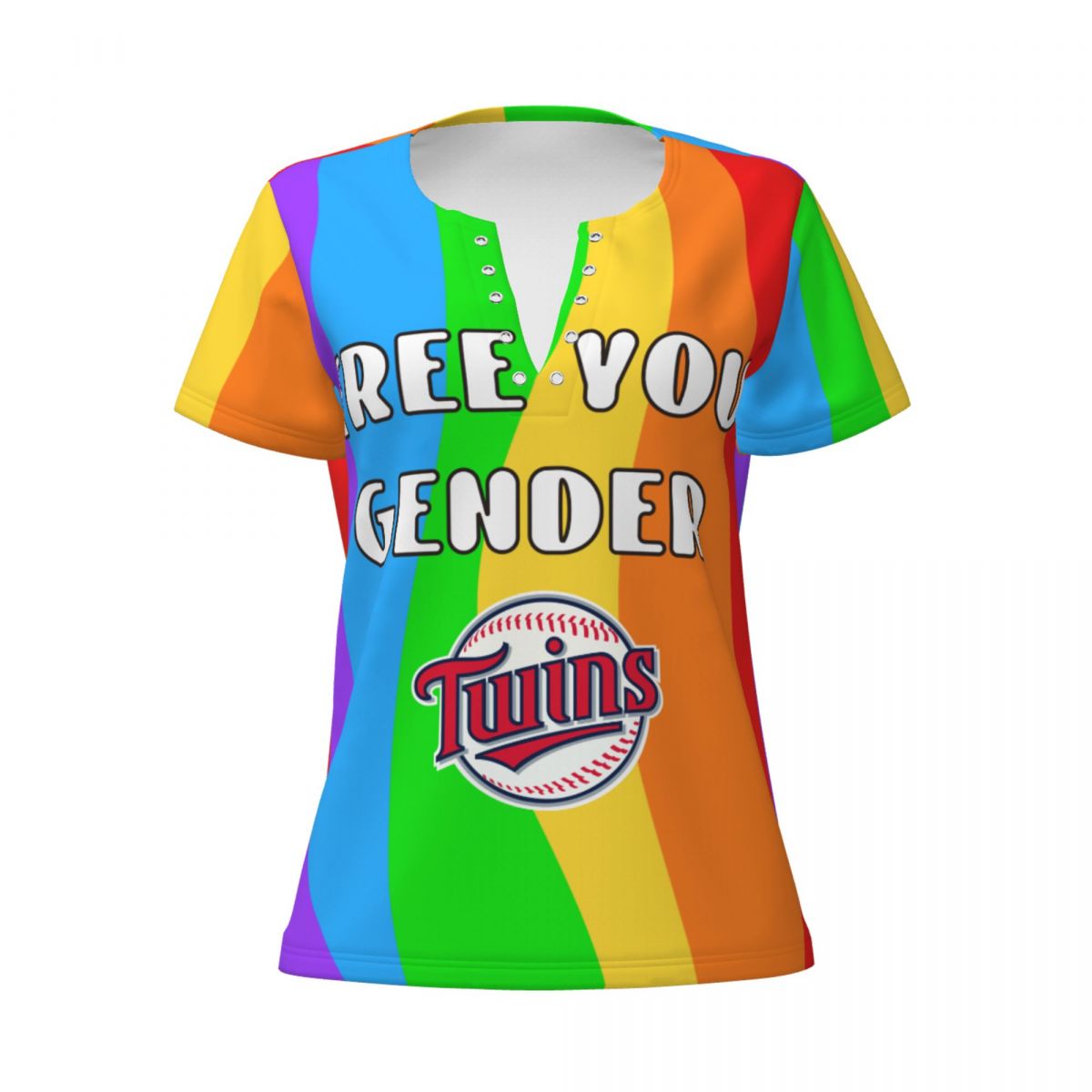 Minnesota Twins Pride Women's V-Neck T-Shirt