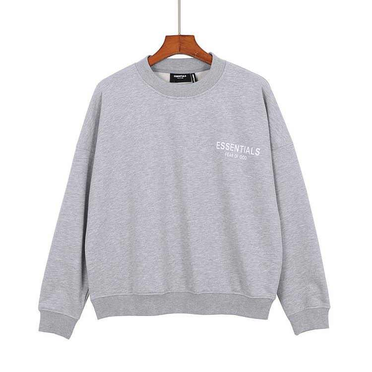 Fog Essentials Long Sleeve round Neck Sweatshirt Letter Print Crew Neck Pullover Sweatshirt