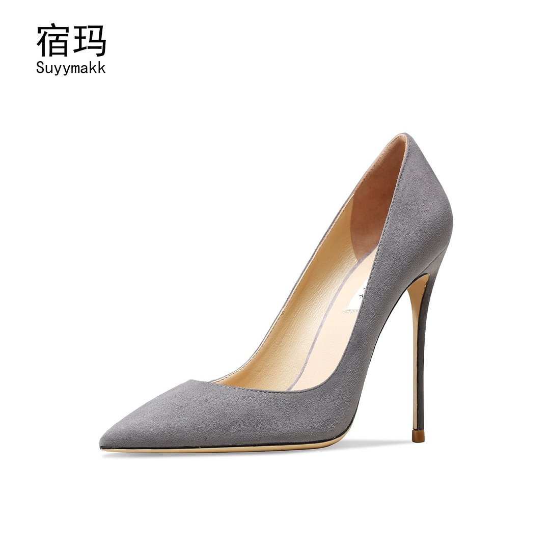 New Classics Brand Pumps Pointed Fashion High Heel Shoes Wedding Shoes Suede Real Leather Women's Shoes Elegant Office Shoes 8cm