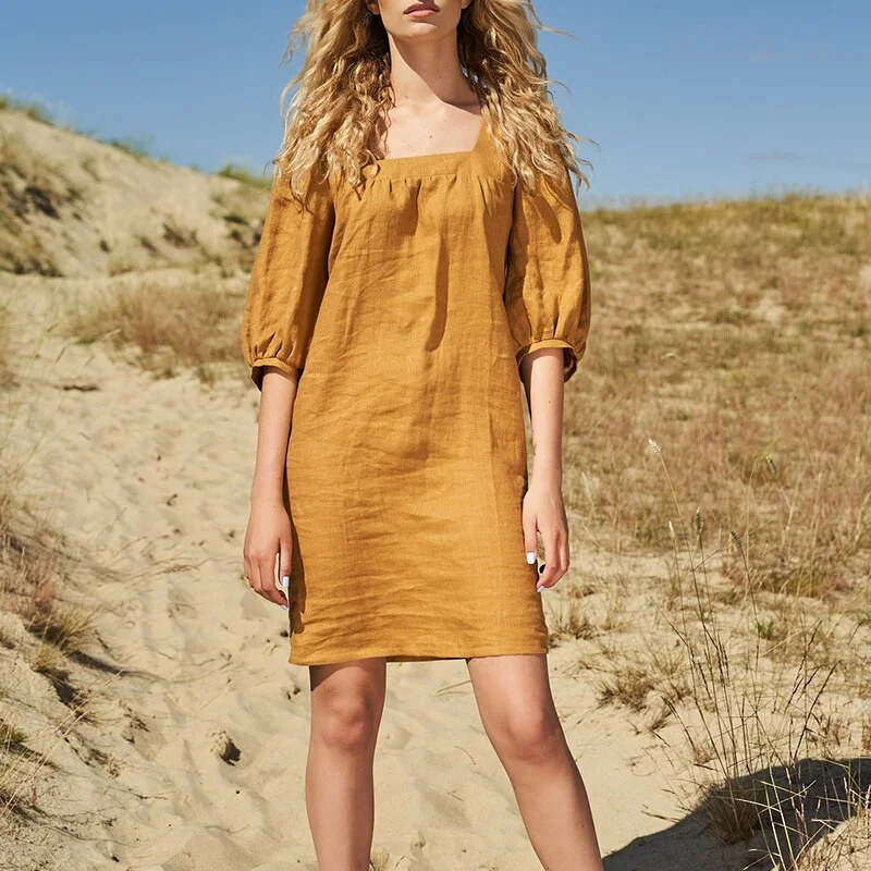 Linen Boho Chic Dress