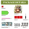 (US Only)Wooden Special Shape Owl 3 Hooks Diamond Painting Hook Rail for Wall Cabinet