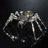 Steampunk DIY Assemble 3D Metal Mechanical Spider Model with Clock Assemble Insect Model Handmade Crafts Desktop Decorations