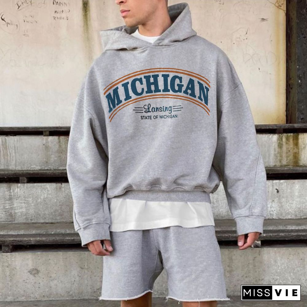 Retro Men's Michigan Oversized Hoodie