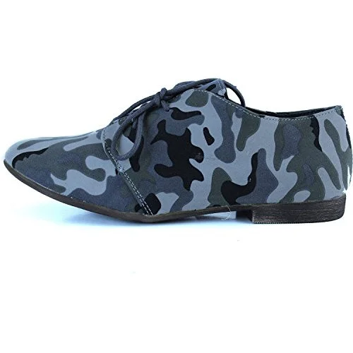 Camouflage Lace-up Flat Oxfords Vdcoo