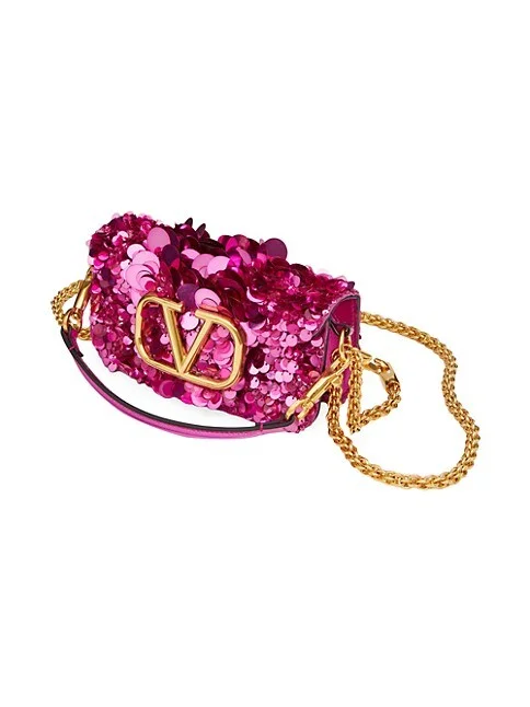 Valentino Garavani Small Loc&ograve; Shoulder Bag with 3D Embroidery