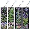 4Pcs Special Shape Flowers Mushroom 5D DIY Diamond Painting Bookmark for Adults