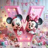 Disney Mickey And Minnie Alphabets-Full Round Diamond Painting 40*40CM