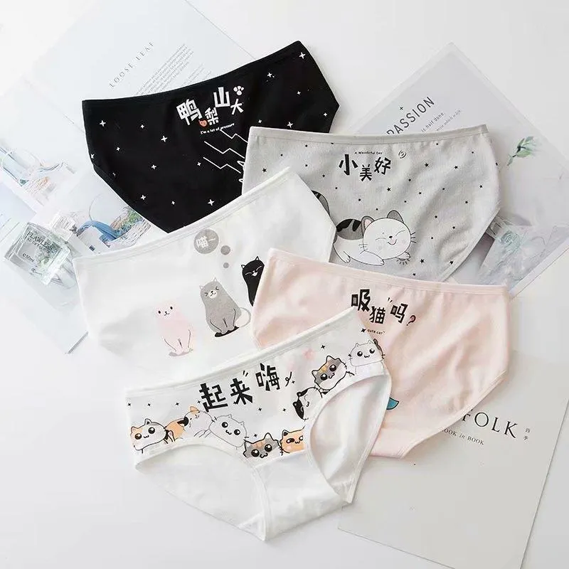 New 5pcs Teenage Flamingos Underpants Young Girl Briefs Comfortable Cotton Panties Kids Underwear