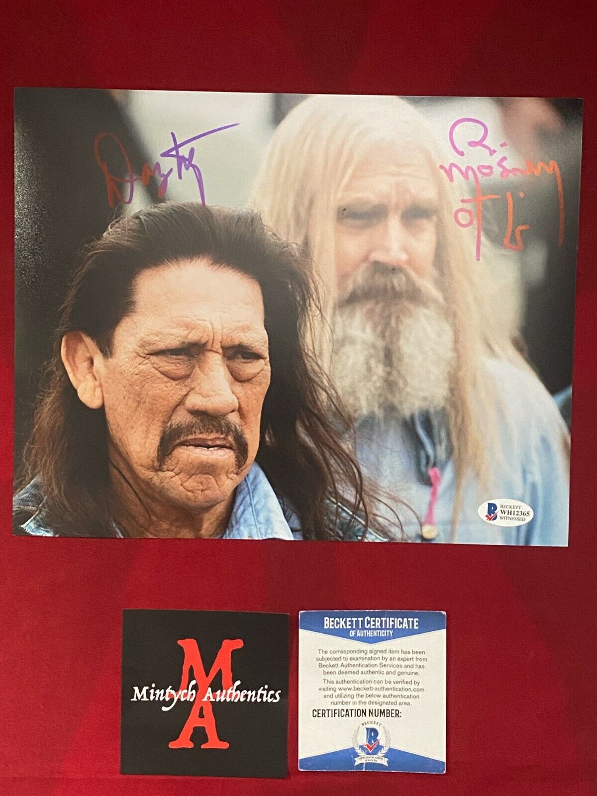 BILL MOSELEY & DANNY TREJO SIGNED 8x10 Photo Poster painting! 3 FROM HELL! BECKETT! OTIS! RONDO!