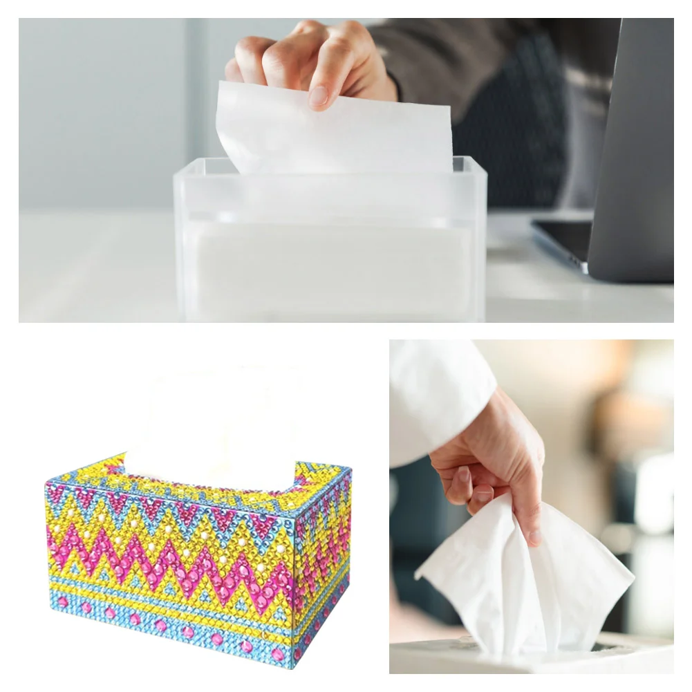 DIY Diamond Painting Tissue Box - Color Stripes