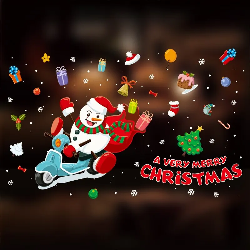 DIY Merry Christmas Wall Stickers Window Glass Stickers Christmas Decorations For Home Christmas Ornaments Xmas New Year 2021