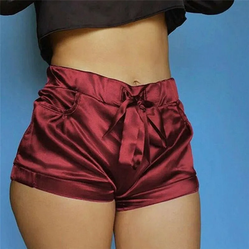 Hot Fashion Women Shorts Pocket Loose Hot Trousers Lady Summer Solid Color Shorts Clubwear Comfy Drawstring Short Trousers