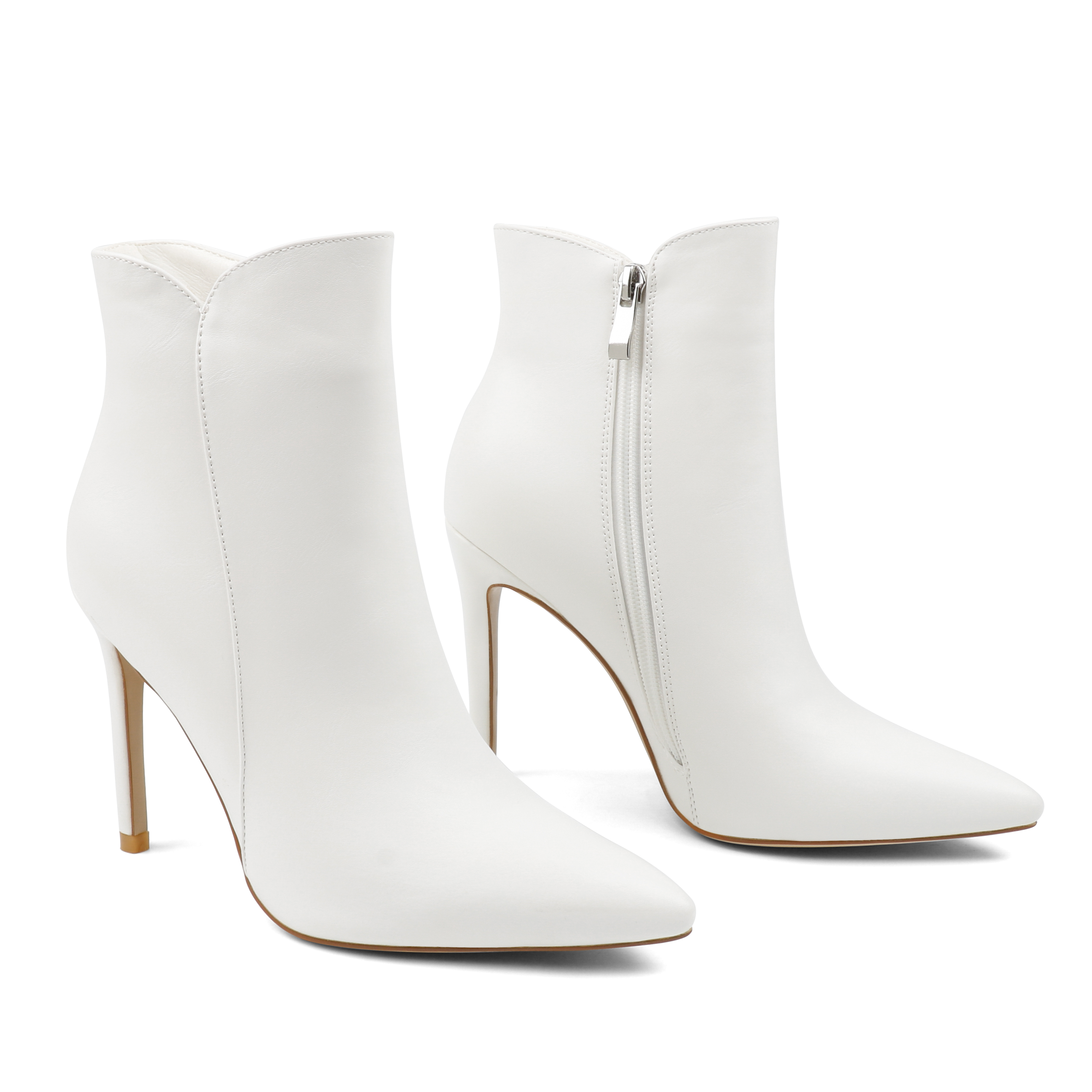 100mm Women's High Heels Pointed Toe Zipper Boots-MERUMOTE